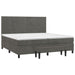 Pat box spring cu saltea, gri închis, 200x200 cm, catifea - WALTI WALTI