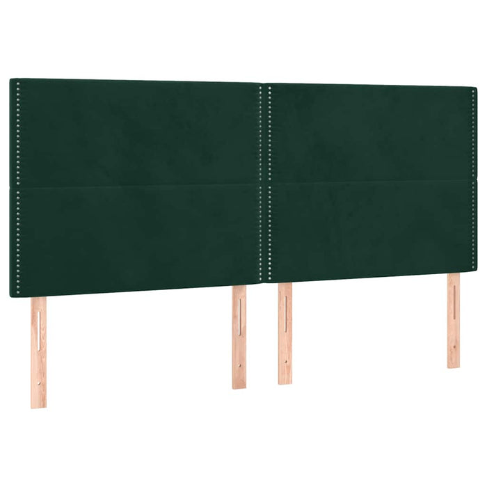 Pat box spring cu saltea, verde închis, 200x200 cm, catifea - WALTI WALTI