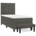 Pat box spring cu saltea, gri închis, 80x200 cm, catifea - WALTI WALTI