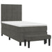 Pat box spring cu saltea, gri închis, 80x200 cm, catifea - WALTI WALTI