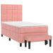 Pat box spring cu saltea, roz, 80x200 cm, catifea - WALTI WALTI
