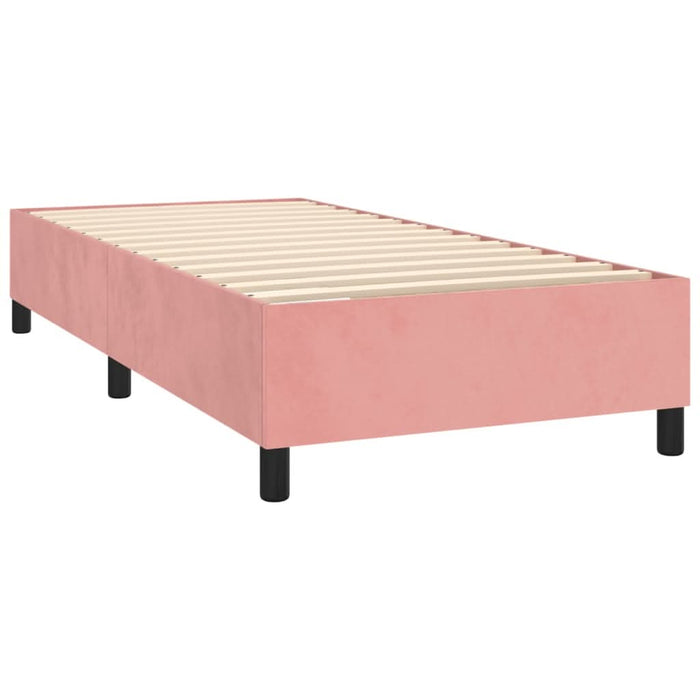 Pat box spring cu saltea, roz, 80x200 cm, catifea - WALTI WALTI