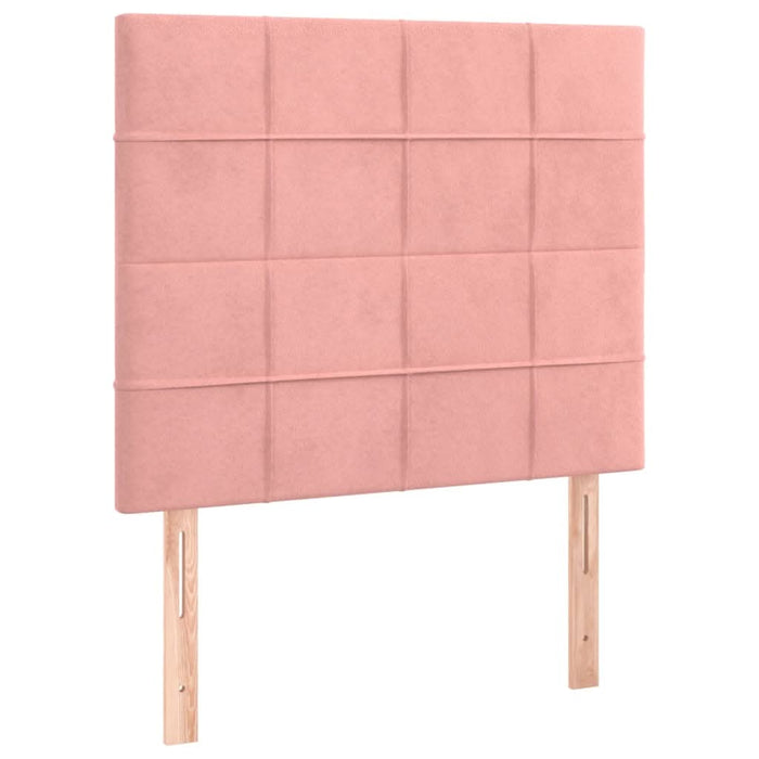 Pat box spring cu saltea, roz, 80x200 cm, catifea - WALTI WALTI