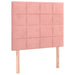 Pat box spring cu saltea, roz, 80x200 cm, catifea - WALTI WALTI
