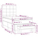 Pat box spring cu saltea, roz, 80x200 cm, catifea - WALTI WALTI