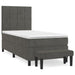 Pat box spring cu saltea, gri închis, 90x190 cm, catifea - WALTI WALTI