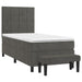 Pat box spring cu saltea, gri închis, 90x190 cm, catifea - WALTI WALTI