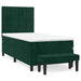 Pat box spring cu saltea, verde închis, 90x190 cm, catifea - WALTI WALTI