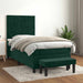 Pat box spring cu saltea, verde închis, 90x190 cm, catifea - WALTI WALTI