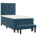 Pat box spring cu saltea, albastru închis, 90x190 cm, catifea - WALTI WALTI