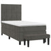 Pat box spring cu saltea, gri închis, 90x200 cm, catifea - WALTI WALTI