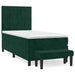 Pat box spring cu saltea, verde închis, 90x200 cm, catifea - WALTI WALTI