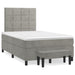 Pat continental cu saltea, gri deschis, 120x200 cm, catifea - WALTI WALTI