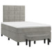 Pat continental cu saltea, gri deschis, 120x200 cm, catifea - WALTI WALTI
