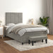 Pat continental cu saltea, gri deschis, 120x200 cm, catifea - WALTI WALTI