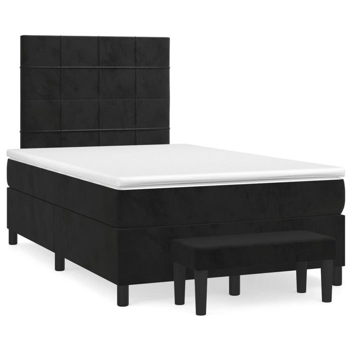 Pat box spring cu saltea, negru, 120x200 cm, catifea - WALTI WALTI