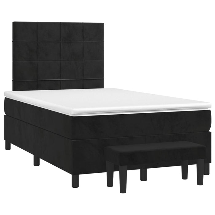 Pat box spring cu saltea, negru, 120x200 cm, catifea - WALTI WALTI