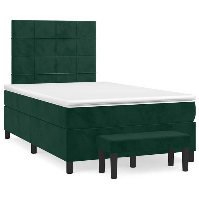 Pat box spring cu saltea, verde închis, 120x200 cm, catifea - WALTI WALTI
