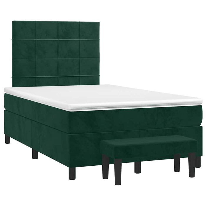 Pat box spring cu saltea, verde închis, 120x200 cm, catifea - WALTI WALTI