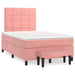 Pat box spring cu saltea, roz, 120x200 cm, catifea - WALTI WALTI