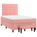 Pat box spring cu saltea, roz, 120x200 cm, catifea - WALTI WALTI