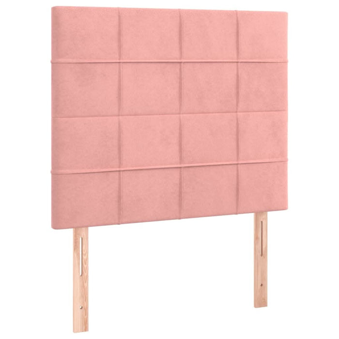 Pat box spring cu saltea, roz, 120x200 cm, catifea - WALTI WALTI