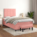 Pat box spring cu saltea, roz, 120x200 cm, catifea - WALTI WALTI