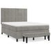 Pat box spring cu saltea, gri deschis, 140x190 cm, catifea - WALTI WALTI