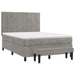 Pat box spring cu saltea, gri deschis, 140x190 cm, catifea - WALTI WALTI