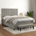 Pat box spring cu saltea, gri deschis, 140x190 cm, catifea - WALTI WALTI