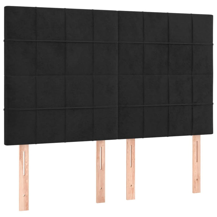 Pat box spring cu saltea, negru, 140x190 cm, catifea - WALTI WALTI