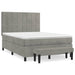 Pat box spring cu saltea, gri deschis, 140x200 cm, catifea - WALTI WALTI