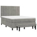 Pat box spring cu saltea, gri deschis, 140x200 cm, catifea - WALTI WALTI
