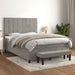 Pat box spring cu saltea, gri deschis, 140x200 cm, catifea - WALTI WALTI