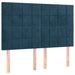 Pat box spring cu saltea, albastru închis, 140x200 cm, catifea - WALTI WALTI