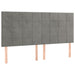 Pat box spring cu saltea, gri deschis, 160x200 cm, catifea - WALTI WALTI