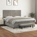 Pat box spring cu saltea, gri deschis, 160x200 cm, catifea - WALTI WALTI