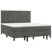 Pat box spring cu saltea, gri închis, 160x200 cm, catifea - WALTI WALTI