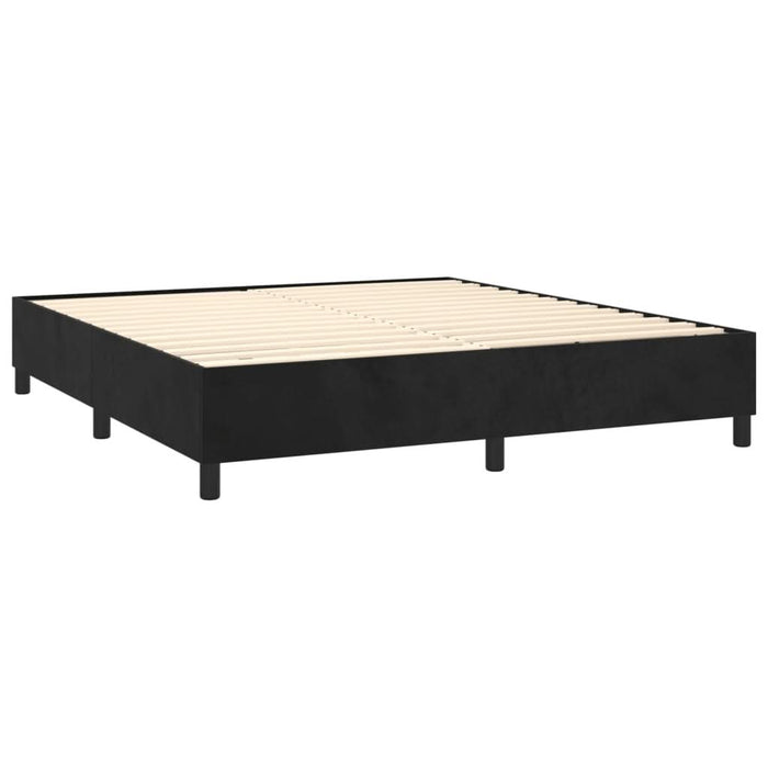 Pat box spring cu saltea, negru, 160x200 cm, catifea - WALTI WALTI
