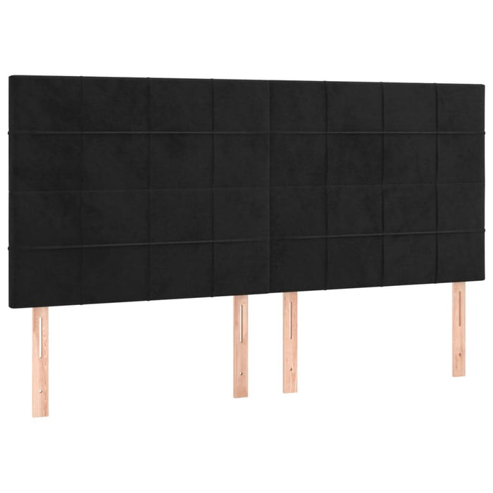 Pat box spring cu saltea, negru, 160x200 cm, catifea - WALTI WALTI