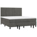 Pat box spring cu saltea, gri închis, 180x200 cm, catifea - WALTI WALTI