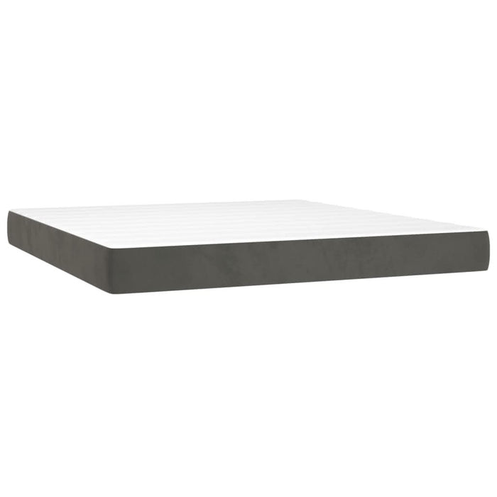 Pat box spring cu saltea, gri închis, 180x200 cm, catifea - WALTI WALTI