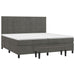 Pat box spring cu saltea, gri închis, 200x200 cm, catifea - WALTI WALTI