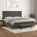 Pat box spring cu saltea, gri închis, 200x200 cm, catifea - WALTI WALTI