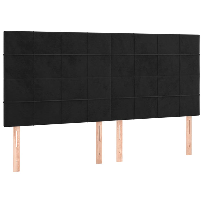 Pat box spring cu saltea, negru, 200x200 cm, catifea - WALTI WALTI