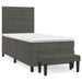 Pat box spring cu saltea, gri închis, 80x200 cm, catifea - WALTI WALTI