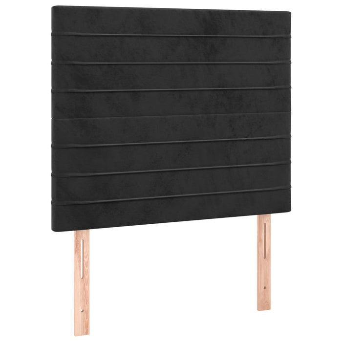 Pat box spring cu saltea, negru, 80x200 cm, catifea WALTI