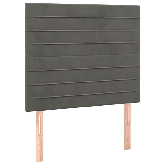 Pat box spring cu saltea, gri închis, 90x190 cm, catifea - WALTI WALTI