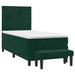 Pat box spring cu saltea, verde închis, 90x200 cm, catifea - WALTI WALTI