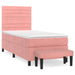 Pat box spring cu saltea, roz, 90x200 cm, catifea - WALTI WALTI